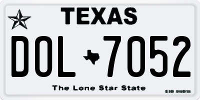 TX license plate DOL7052