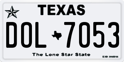 TX license plate DOL7053