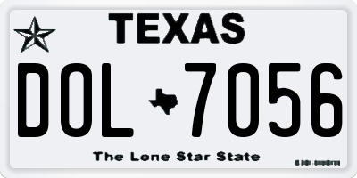 TX license plate DOL7056