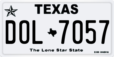 TX license plate DOL7057