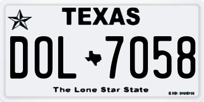 TX license plate DOL7058