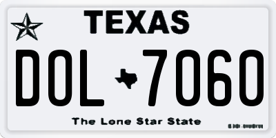 TX license plate DOL7060