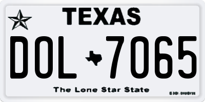 TX license plate DOL7065