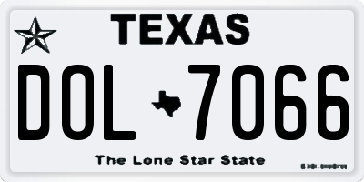 TX license plate DOL7066