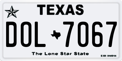 TX license plate DOL7067