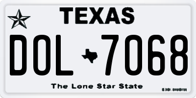 TX license plate DOL7068