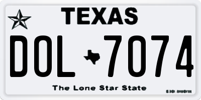 TX license plate DOL7074