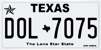 TX license plate DOL7075