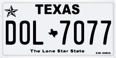 TX license plate DOL7077