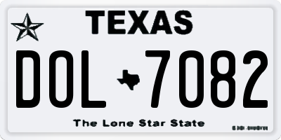 TX license plate DOL7082
