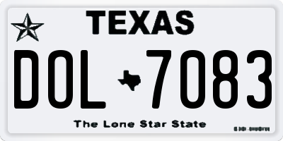 TX license plate DOL7083
