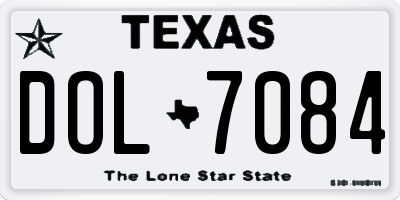 TX license plate DOL7084