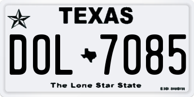 TX license plate DOL7085