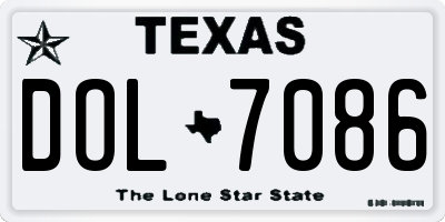 TX license plate DOL7086