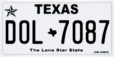 TX license plate DOL7087