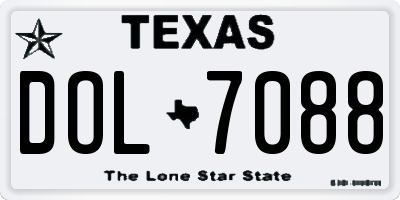 TX license plate DOL7088