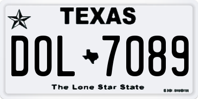 TX license plate DOL7089