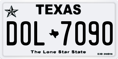 TX license plate DOL7090