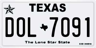 TX license plate DOL7091