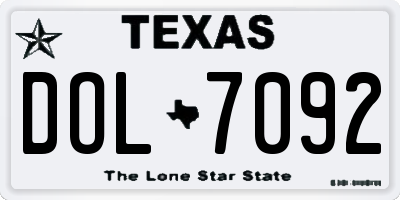 TX license plate DOL7092