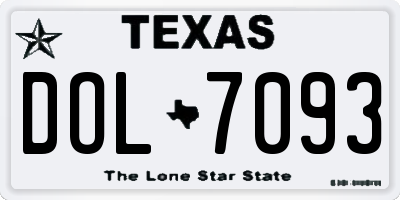 TX license plate DOL7093