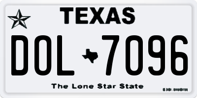 TX license plate DOL7096