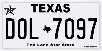 TX license plate DOL7097