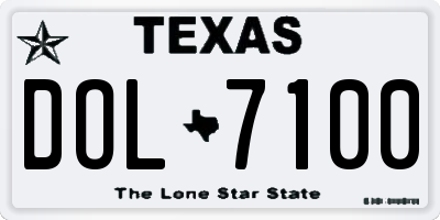 TX license plate DOL7100