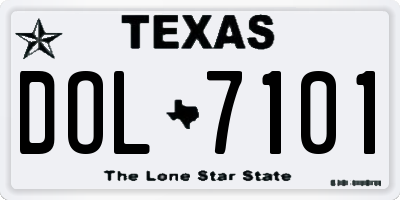 TX license plate DOL7101