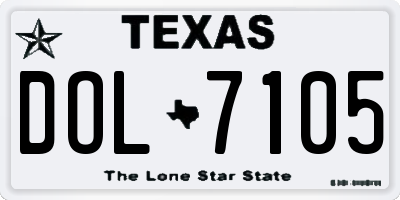 TX license plate DOL7105