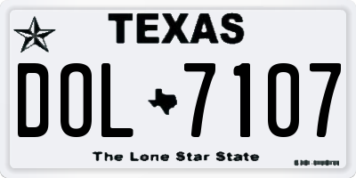 TX license plate DOL7107