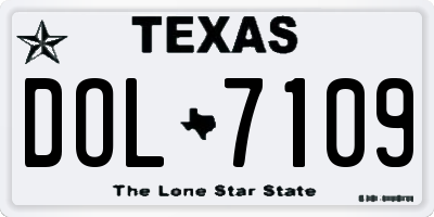 TX license plate DOL7109