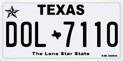 TX license plate DOL7110