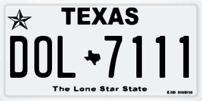 TX license plate DOL7111