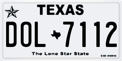 TX license plate DOL7112