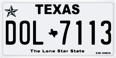 TX license plate DOL7113