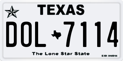 TX license plate DOL7114