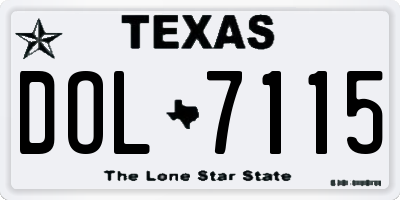 TX license plate DOL7115
