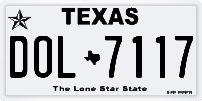 TX license plate DOL7117