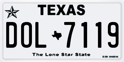 TX license plate DOL7119