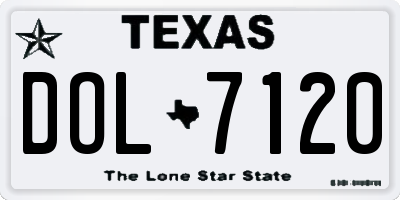 TX license plate DOL7120