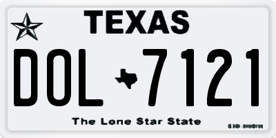 TX license plate DOL7121