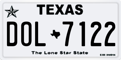 TX license plate DOL7122