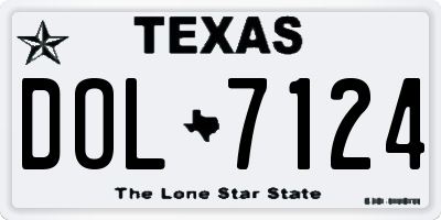 TX license plate DOL7124