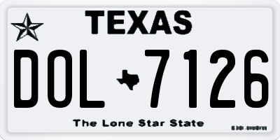 TX license plate DOL7126