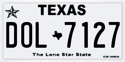 TX license plate DOL7127