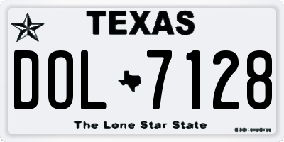 TX license plate DOL7128