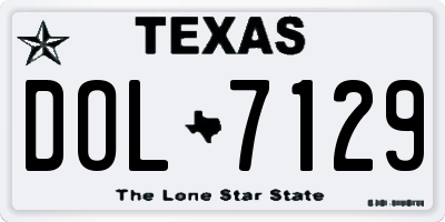TX license plate DOL7129