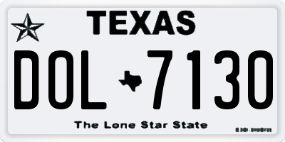 TX license plate DOL7130