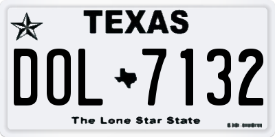 TX license plate DOL7132